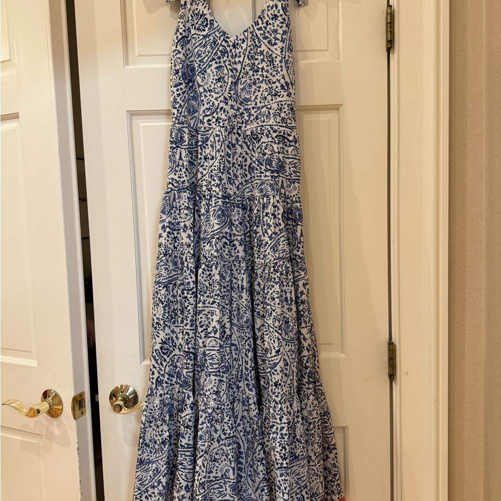 THML Blue and White Maxi Dress